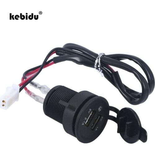 Kebidu Dual USB Charger 2 Port Power Socket 5V 2.1A/1A Motorcycle charger Cigarette Lighter Dual USB Power Socket for Phone Car