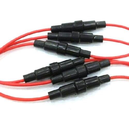 10Pcs 5x20mm AGC Fuse Holder Inline Screw Type 22 Wire Cable AWG For Car P0.05