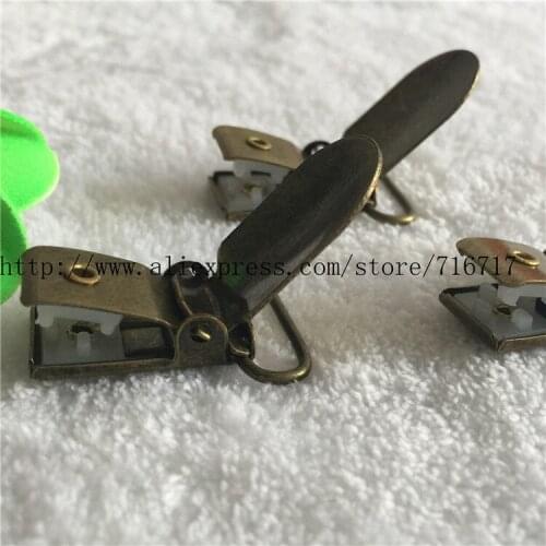 10pcs /lot 1inch 25mm Bronze Tone Metal Rectangle Baby Pacifier Clip Suspender Trouser pocket clip/ Strap clip