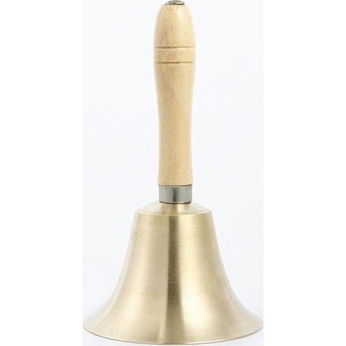 10pcs Hand Held Call Bell Jingle Bells Christmas Decorations Traditional Religious Prayer Hand Bell Wooden Handle