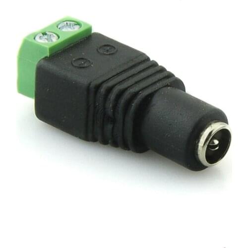 100x DC Female 2.1x5.5mm Power Jack Adapter Plug Cable Connector for CCTV Camera
