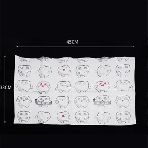 125 pcs/Pack Dental Bib Dental Disposable Drape Cartoon Drape Towel Bib Without Strap Scarf