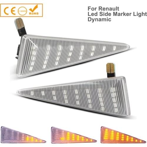 2Pcs Car LED Dynamic Side Marker Turn Signal Light Lamps For Renault Megane MK2 CC Espace MK4 Scenic MK2 Wind Avantime Thalia 2