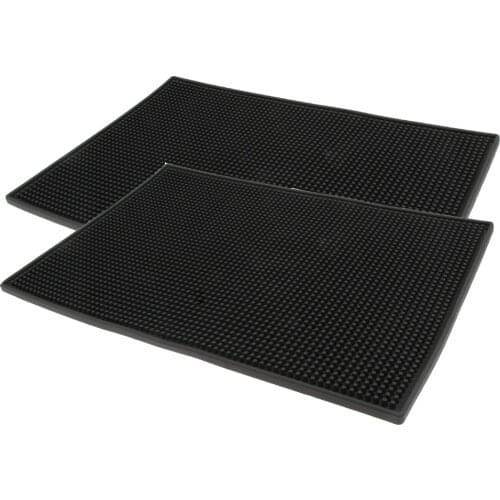 2pcs Black Rubber Beer Bar Runner Spill Mat For Home Pub Cafe Party 30x15cm