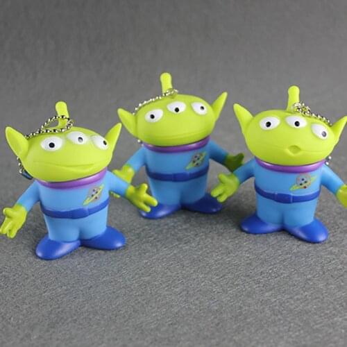 3 Types 7cm Alien Figures PVC Keychain Alien Action Figure Doll Anime Kids Toys with Opp Bag