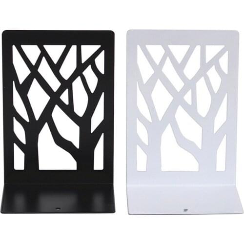 4pcs Bookends Stylish Metal Book Shelf Holder Book Ends Anti-slip Book Stoppers for Home School Office Shelves Decoration