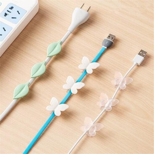 9pcs Cartoon Storage Cable Manager Fixer Finishing Line Network Winder Organizer Clamp Decor Wire Cord Holder Data Clip Buckle