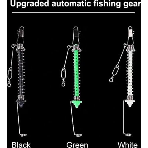 Automatic Fishing Hook Trigger Stainless Steel Spring Fishhook Bait Catch Ejection Catapult Fish Lure Accessories Tackle Goods