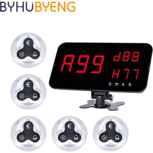 BYHUBYENG Wireless Call Nurse Screen Pager Cafe Recepteur 433mhz Table Bell System