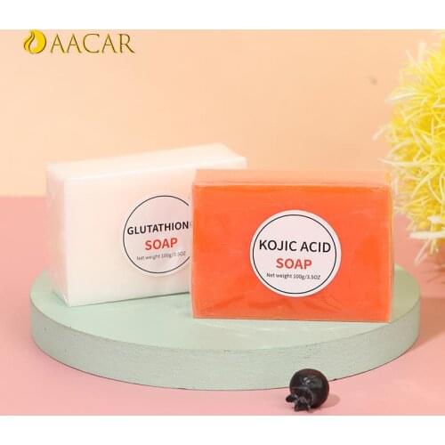 Face Body Skin Bleaching Soap Dark Black Skin Lightening Soap Kojic Acid Whitening Soap Kojic Acid Glycerin Brighten