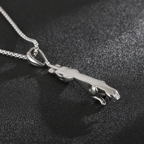 European and American fashion personality animal cheetah mens titanium steel pendant
