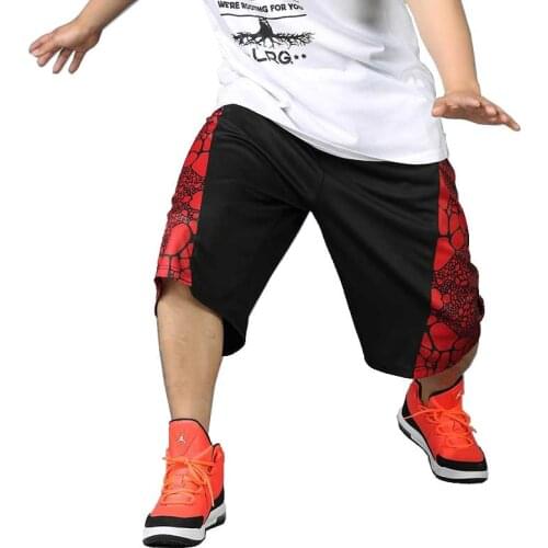 Summer Loose Baggy Short Men Polyester Hip Hip Short Boardshort Elastic Waist Wide Male Clothing Plus Size XL 4XL for 125KG