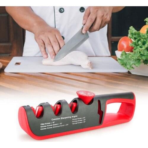 Knife Sharpener Scissors Sharpening Stone Angle Adjustment 4 Stages Professional Kitchen Grinder Knives Whetstone Sharpener Tool