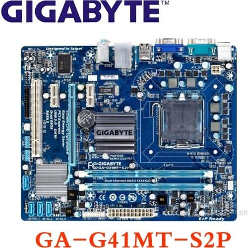 LGA 775 For Intel G41 100% Gigabyte GA-G41MT-S2P Motherboard DDR3 Desktop Mainboard For Core 2 G41MT-S2P DDR3 G41MT S2 P Used