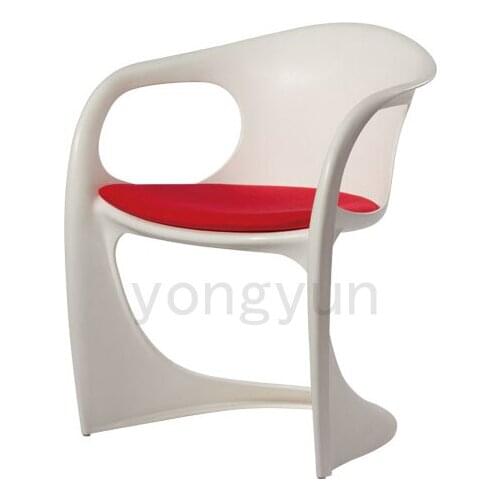 Minimalist Modern Design Plastic Dining Chair Furniture Padded Chairs Soft Seat Plastic Chair Home furniture-Only Chair With Pad