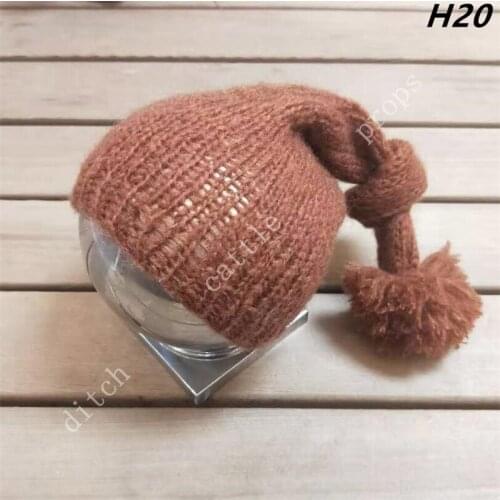 Hand-knitted Mohair Braid Hat, Newborn Photography Props