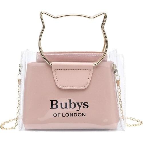 Handbag New Fashion Diagonal Small Bag Girl Student Chain Crossbody Transparent Single Shoulder Bag