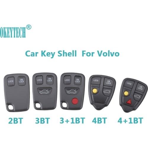 OkeyTech Remote Fob Car Key Shell Case Replacement Auto Key Cover 2/3/4/5 Buttons For VOLVO S70 V70 C70 S40 V40 1998-2005 Shell