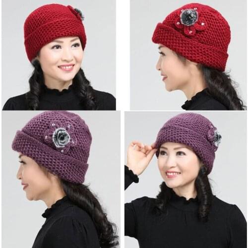 Autumn and winter old man knitted hat grandma wool hat fashion matching mother hat old woman warm hat