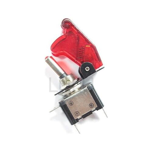 AIRCRAFT TOGGLE SWITCH CLEAR RED white blue yellow green COVER RED LED 12V TRR