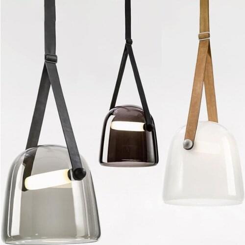 Post-modern Glass Pendant Lights Mona Led Belt Kitchen Hanging Lamps Living Room Light Fixtures Home Decor Suspension Luminaire