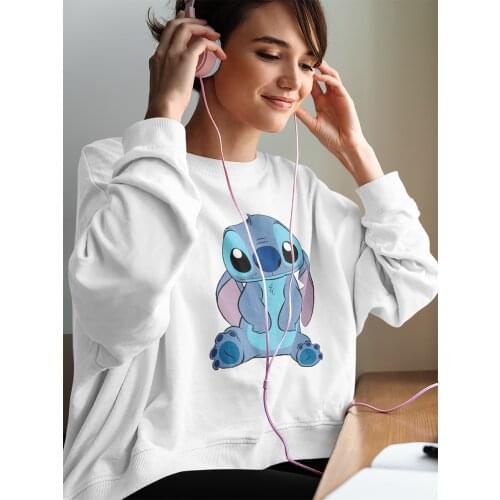 Disney Cute Lilo Stitch 90S Womens Sweatshirt Fashion 2021 Pullover Grunge Aesthetic Y2K Long Sleeve England Style Comfy Female