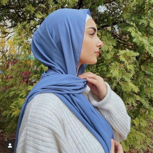 High quality Crinkle chiffon hijab scarf shawls Ladies muslim fashion plain wraps headband long scarves/scarf
