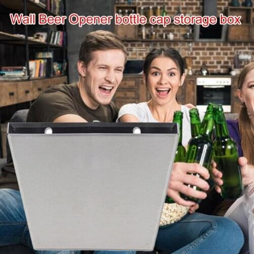 Stainless Steel Bottle Opener Wall Mounted Beer Cap Bar Box Collection Bottle Cap With Kitchen Tool Catcher Screws Z5D2