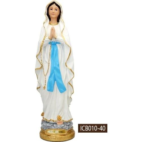 Our Lady of Lourdes Statue Icon Catholic Saint Family Prayer Ornaments Home Decoration Resin Crafts Gifts
