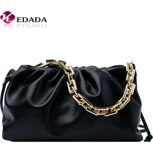Thick Chain Cloud bag Soft Leather Hobos Bag Single Shoulder Purse Women Crossbody Bag Luxury Handbag And Purse Day Clutches