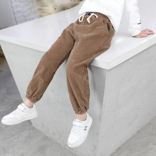 Girls Corduroy Pants Solid Color Kids Trousers For Girls Thick Warm Childrens Sweatpants Spring Autumn Child Girl Clothes
