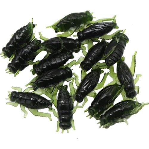 10pcs/lot 0.6g 2.5cm Green Cricket Soft Lure Artificial Insect Soft Bait Pesca for Carp Fly Fishing Lure Swimbait Fishing Tackle