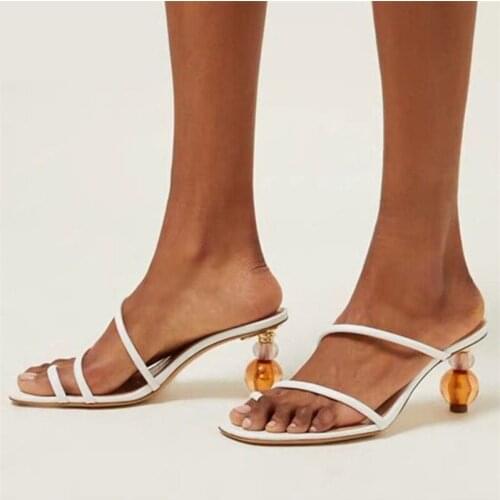 2020 New Women Summer Slippers Strange High Heels Sexy Slides Women Pumps Dress Shoes Woman Gladiator Sandals Mules