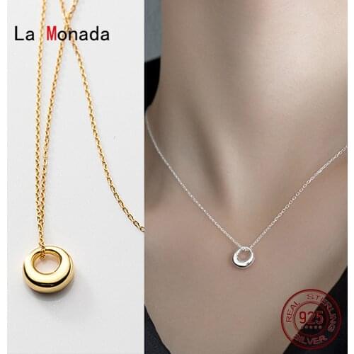 La Monada 40+3cm Silver Necklace For Women Fine Silver 925 Jewelry Fashion Circle Neck Pendants 925 Silver Chains Woman Thin