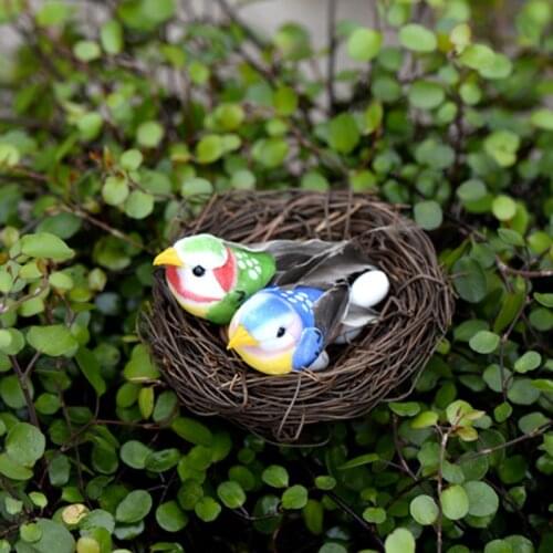 ZOCDOU 8 Pieces Colourful Bird Family China Garden Model Small Statue Figurine Crafts Figure Ornament Miniatures DIY Home Decor