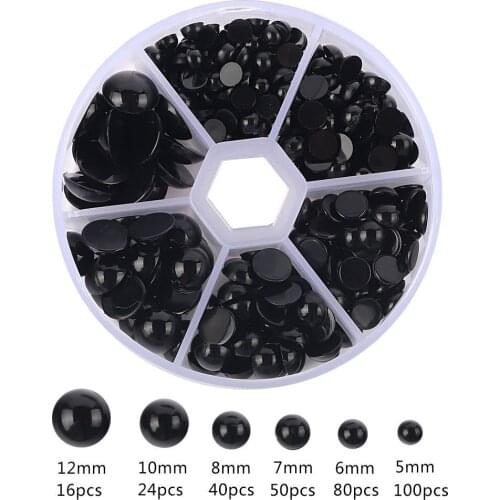 310pcs Black Beans Eyes Diy Toys Eyes Accessories Needle Toy Doll Eyes Safety Eyes for Diy Crafts Bear Kits Doll Animal Puppet