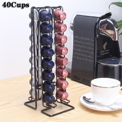 40Cups Nespresso coffee capsule storage rack vertical metal capsule coffee rack