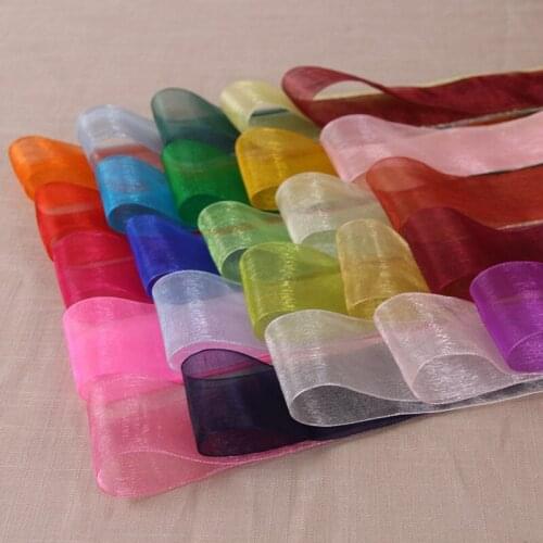48 colors (10 yards/lot) 1 1/2'' (40mm) organza ribbons wholesale gift wrapping decoration Christmas ribbons B
