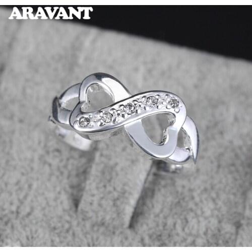 925 Silver Fashion Female 8 Words Rings Silver Jewelry