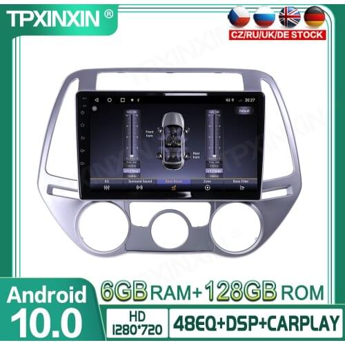 Android 10.0 6+128G For Hyundai I20 2008-2014 Car Gps Navigation Stereo Unit Multimedia Player Radio Tape Recorder Head unit