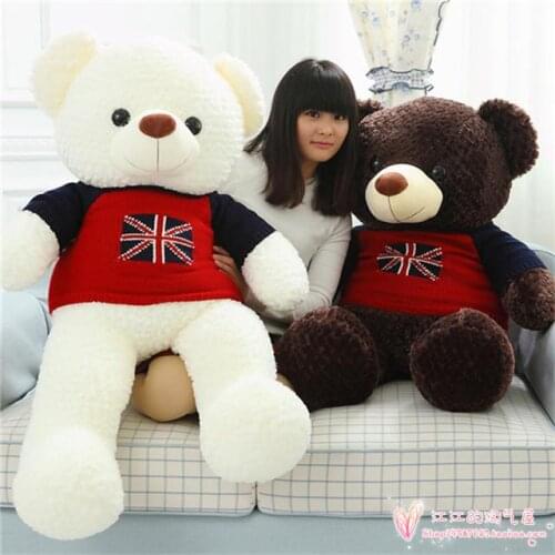 Large 120cm bear plush toy sweater teddy bear hugging pillow birthday gift h988