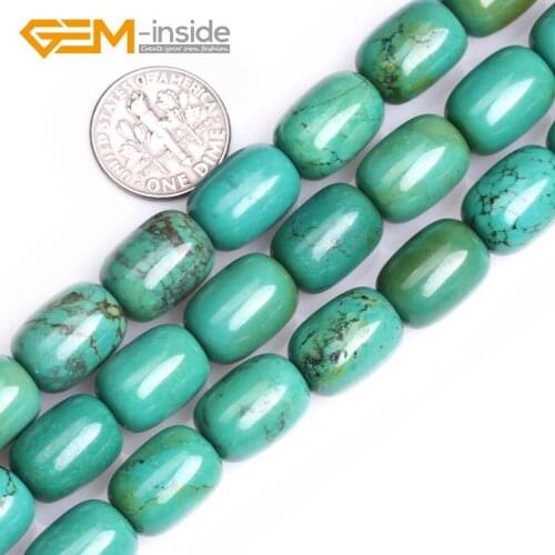 Natural Vintage Old Turquoises Gem stone Column Prayer Beads For Jewelry Making DIY 15 Inches Strand Gem-inside