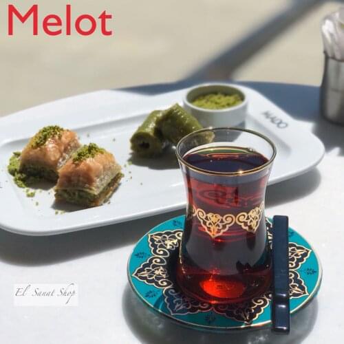 Black tea cups, hot drink cups, cups and plates with stirring rods, handmade cups for Middle Eastern tea