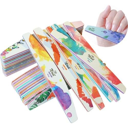 6 Pcs/Set Flower Pattern 100/180 Nail File for Manicure Fashion Nails Accessories Tool for DIY Art Decoration