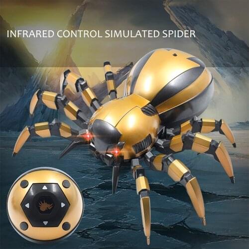 Kids Toys Infrared Remote Control Mechanical Spider with LED light Sound RC Toys for Children