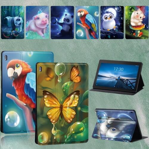 For Lenovo Tab M10 FHD Plus/Tab E10 10.1" TB-X104F TB-X104L PU Leather Folding Stand Tablet Cover for Tab M10 10.1" TB-X605F