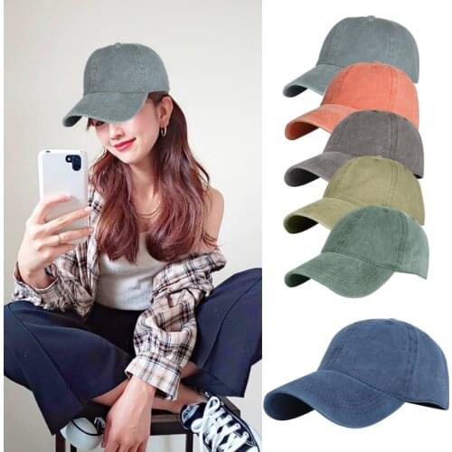 DT056 High Quality Men Washed Cotton Baseball Cap Women Vintage Snapback Hat Adjustable Trucker Outdoor Caps Black Dad Hat Bone