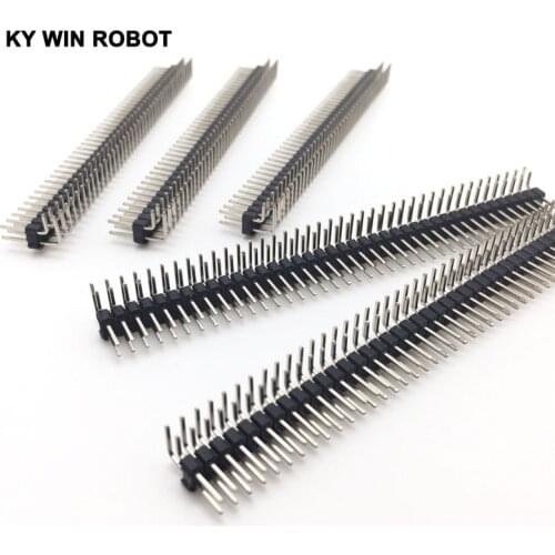 10pcs/lot 90 Degree 2.54mm 2X40P Double Row Curved Needle Male Pin Header Connector