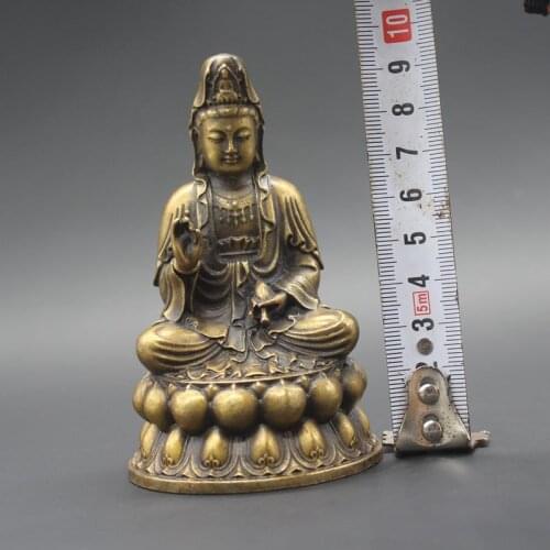 GOOD LUCK Southeast Asia CAR patron saint buddha statue efficacious Protection Avalokitesvara Guanyin Buddha brass statue
