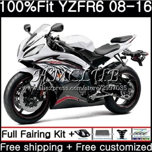 Injection For YAMAHA YZF R 6 R6 2008 2009 2010 2011 2012 Glossy white 17HC.9 YZF 600 YZF-R6 YZF600 YZFR6 08 09 10 11 12 Fairing